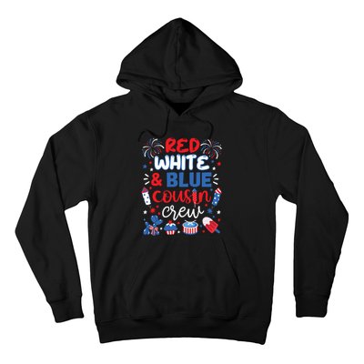 Red White And Blue Cousin Crew 2024 4th July Matching Family Hoodie