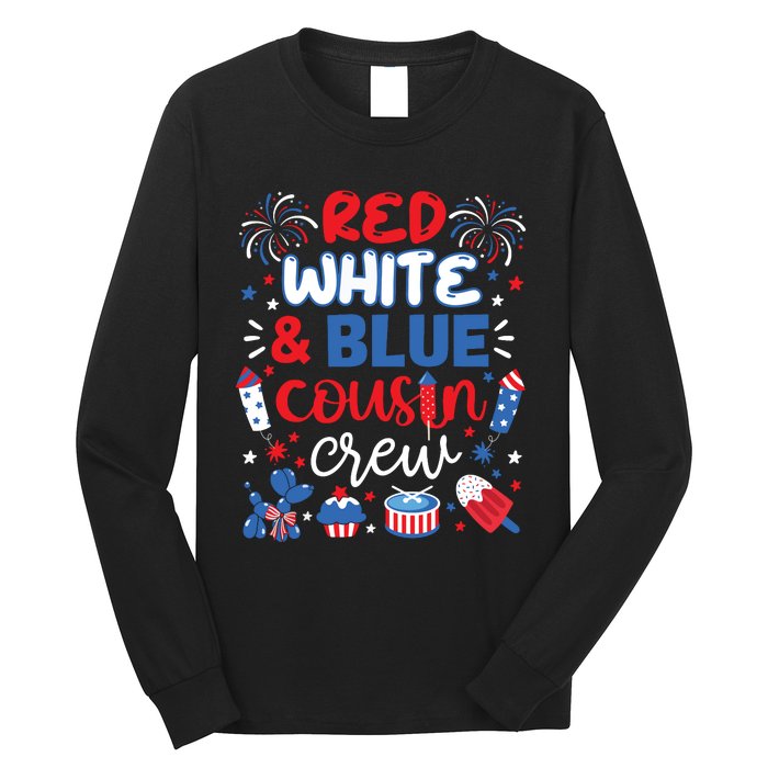 Red White And Blue Cousin Crew 2024 4th July Matching Family Long Sleeve Shirt