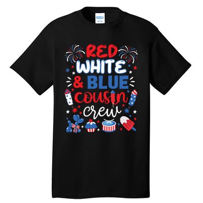 Red White And Blue Cousin Crew 2024 4th July Matching Family Tall T-Shirt