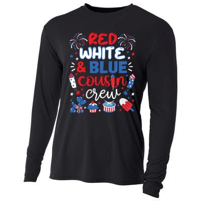 Red White And Blue Cousin Crew 2024 4th July Matching Family Cooling Performance Long Sleeve Crew