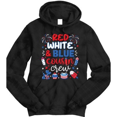 Red White And Blue Cousin Crew 2024 4th July Matching Family Tie Dye Hoodie