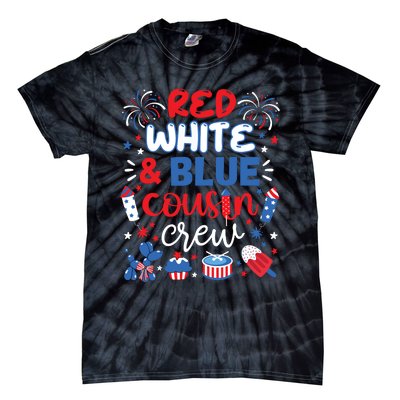 Red White And Blue Cousin Crew 2024 4th July Matching Family Tie-Dye T-Shirt