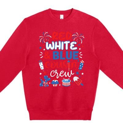 Red White And Blue Cousin Crew 2024 4th July Matching Family Premium Crewneck Sweatshirt