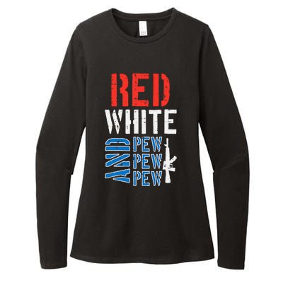 Red White And Pewpewpew Gun Womens CVC Long Sleeve Shirt