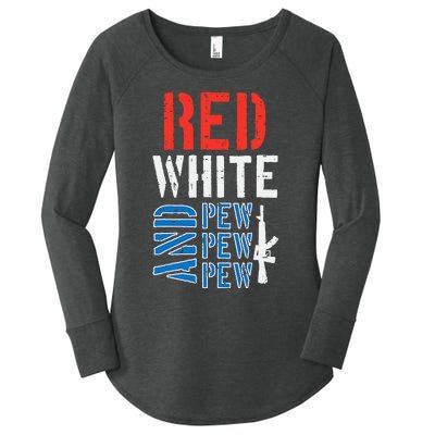 Red White And Pewpewpew Gun Women's Perfect Tri Tunic Long Sleeve Shirt