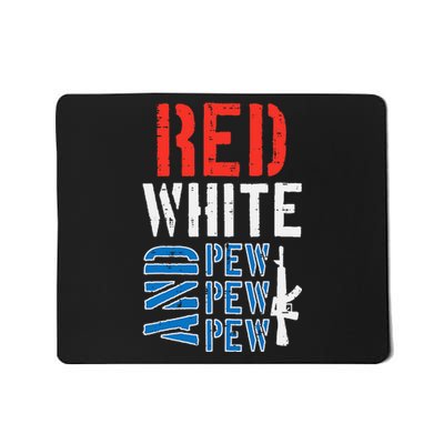 Red White And Pewpewpew Gun Mousepad