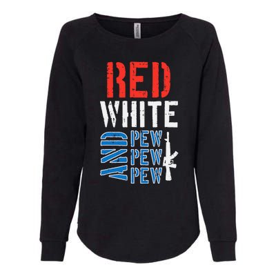 Red White And Pewpewpew Gun Womens California Wash Sweatshirt