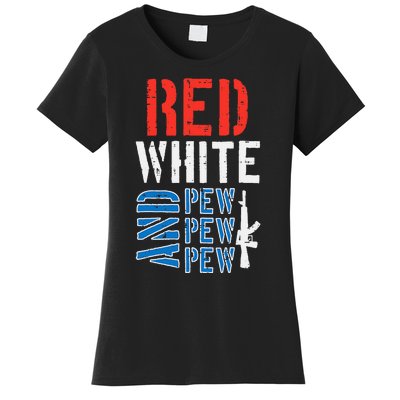 Red White And Pewpewpew Gun Women's T-Shirt