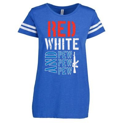 Red White And Pewpewpew Gun Enza Ladies Jersey Football T-Shirt