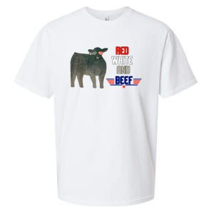 Red White And Beef Funny 4th Of July Independence Day Sueded Cloud Jersey T-Shirt