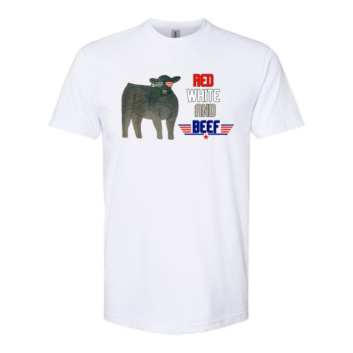 Red White And Beef Funny 4th Of July Independence Day Softstyle CVC T-Shirt