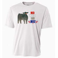 Red White And Beef Funny 4th Of July Independence Day Cooling Performance Crew T-Shirt