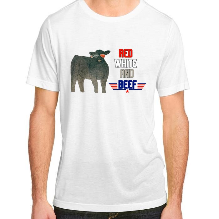 Red White And Beef Funny 4th Of July Independence Day Adult ChromaSoft Performance T-Shirt