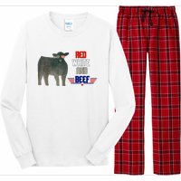 Red White And Beef Funny 4th Of July Independence Day Long Sleeve Pajama Set