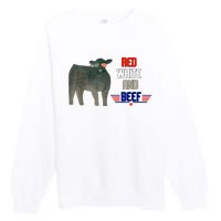 Red White And Beef Funny 4th Of July Independence Day Premium Crewneck Sweatshirt