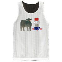 Red White And Beef Funny 4th Of July Independence Day Mesh Reversible Basketball Jersey Tank