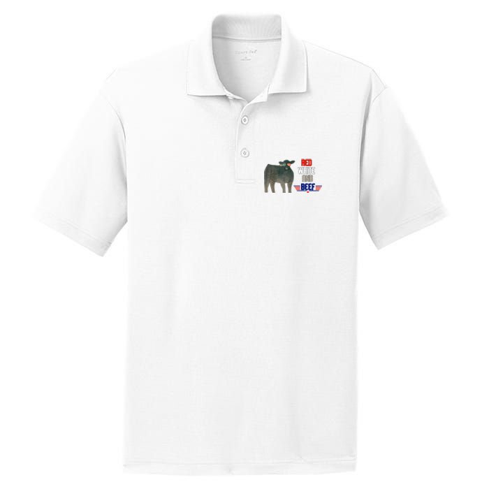 Red White And Beef Funny 4th Of July Independence Day PosiCharge RacerMesh Polo