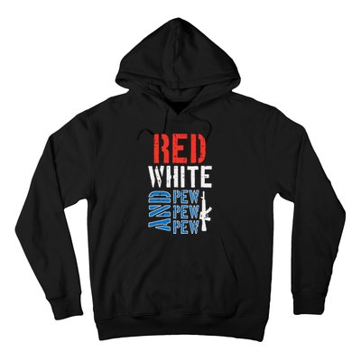 Red White And Pewpewpew Gun Hoodie