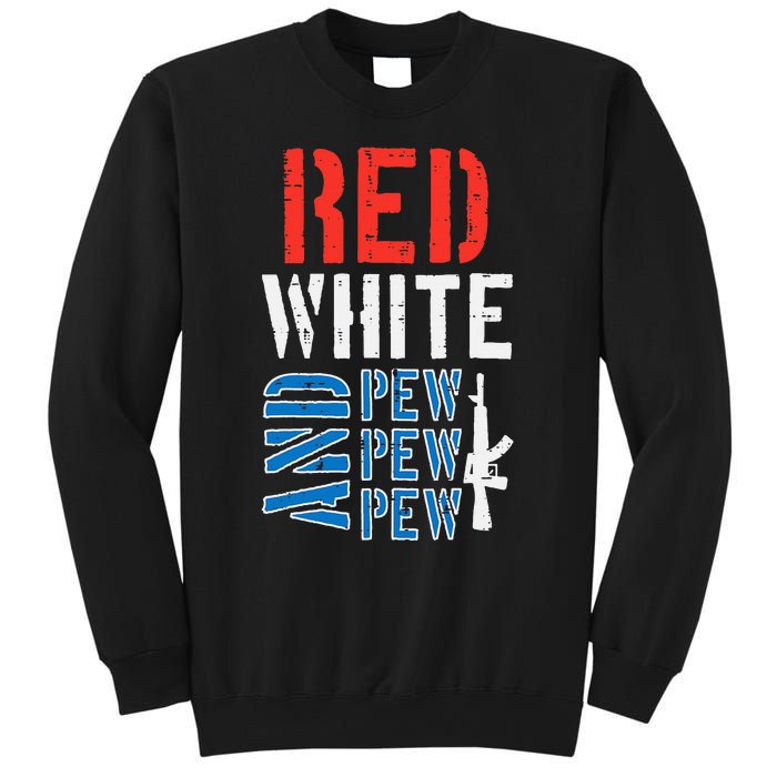 Red White And Pewpewpew Gun Sweatshirt