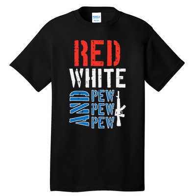 Red White And Pewpewpew Gun Tall T-Shirt