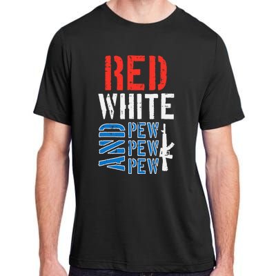 Red White And Pewpewpew Gun Adult ChromaSoft Performance T-Shirt