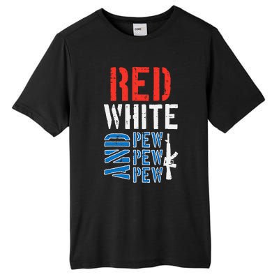 Red White And Pewpewpew Gun Tall Fusion ChromaSoft Performance T-Shirt