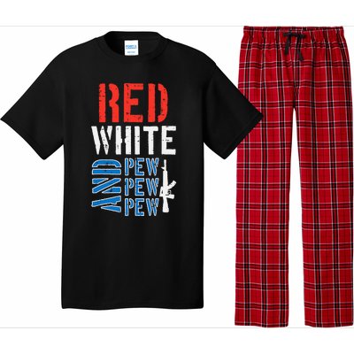 Red White And Pewpewpew Gun Pajama Set