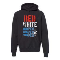 Red White And Pewpewpew Gun Premium Hoodie