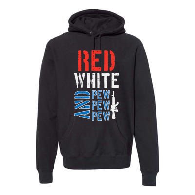 Red White And Pewpewpew Gun Premium Hoodie