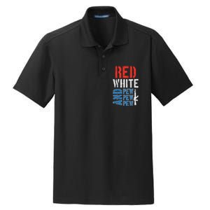 Red White And Pewpewpew Gun Dry Zone Grid Polo