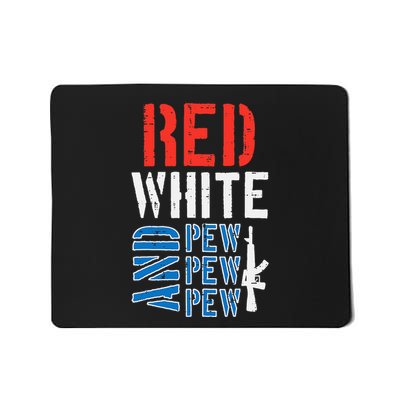Red White And Pewpewpew Gun Mousepad