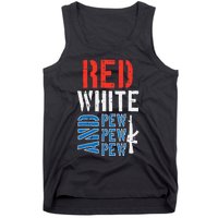 Red White And Pewpewpew Gun Tank Top