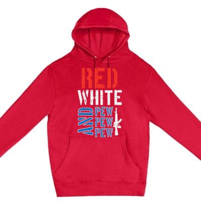 Red White And Pewpewpew Gun Premium Pullover Hoodie