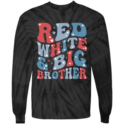 Red White And Bog Brother Tie-Dye Long Sleeve Shirt