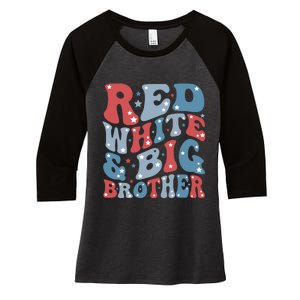 Red White And Bog Brother Women's Tri-Blend 3/4-Sleeve Raglan Shirt