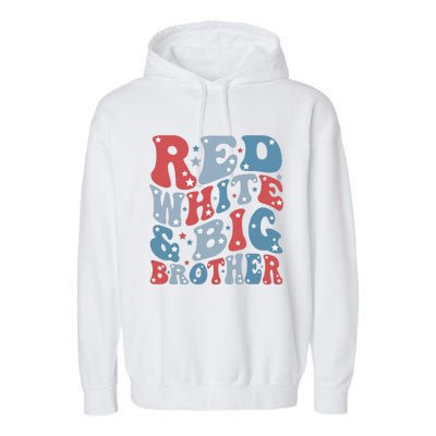 Red White And Bog Brother Garment-Dyed Fleece Hoodie