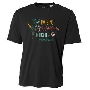 Raising Wildflowers And Wildlife Mom Of Both Mom Mothers Day Cooling Performance Crew T-Shirt