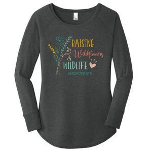 Raising Wildflowers And Wildlife Mom Of Both Mom Mothers Day Women's Perfect Tri Tunic Long Sleeve Shirt