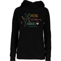 Raising Wildflowers And Wildlife Mom Of Both Mom Mothers Day Womens Funnel Neck Pullover Hood