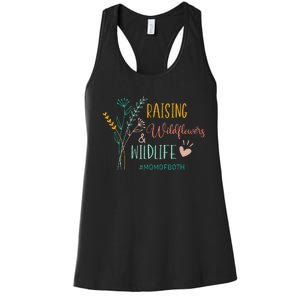 Raising Wildflowers And Wildlife Mom Of Both Mom Mothers Day Women's Racerback Tank