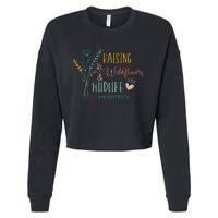 Raising Wildflowers And Wildlife Mom Of Both Mom Mothers Day Cropped Pullover Crew