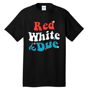 Red White And Due 4th Of July USA Baby Reveal American Tall T-Shirt