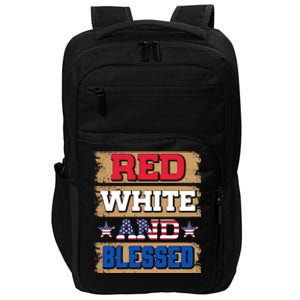 Red White And Blue And Blessed 4th Of July Patriotic Cute Gift Impact Tech Backpack