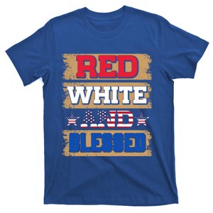 Red White And Blue And Blessed 4th Of July Patriotic Cute Gift T-Shirt