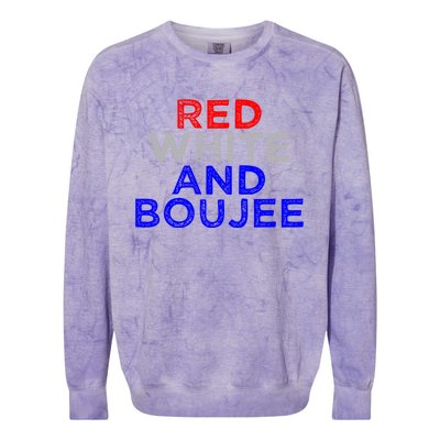 Red White And Boujee 4th Of July Fireworks Patriotic Gift Colorblast Crewneck Sweatshirt