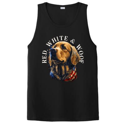 Red White And Woof Patriotic Golden Retriever Lover July 4th Gift PosiCharge Competitor Tank