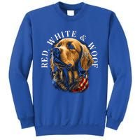 Red White And Woof Patriotic Golden Retriever Lover July 4th Gift Sweatshirt