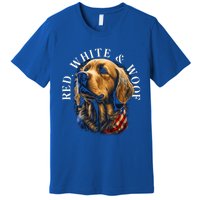 Red White And Woof Patriotic Golden Retriever Lover July 4th Gift Premium T-Shirt