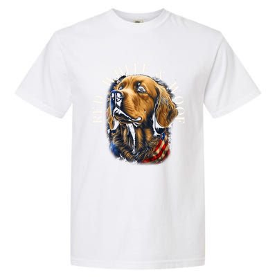 Red White And Woof Patriotic Golden Retriever Lover July 4th Gift Garment-Dyed Heavyweight T-Shirt