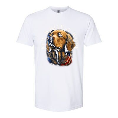 Red White And Woof Patriotic Golden Retriever Lover July 4th Gift Softstyle CVC T-Shirt